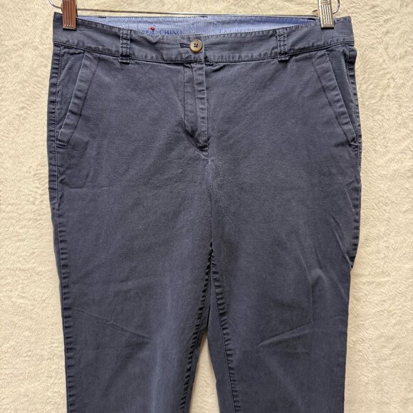 Talbots The Weekend Chino Pants Women 8 Blue Cotton Stretch Tapered Leg Mid Rise - Picture 2 of 14